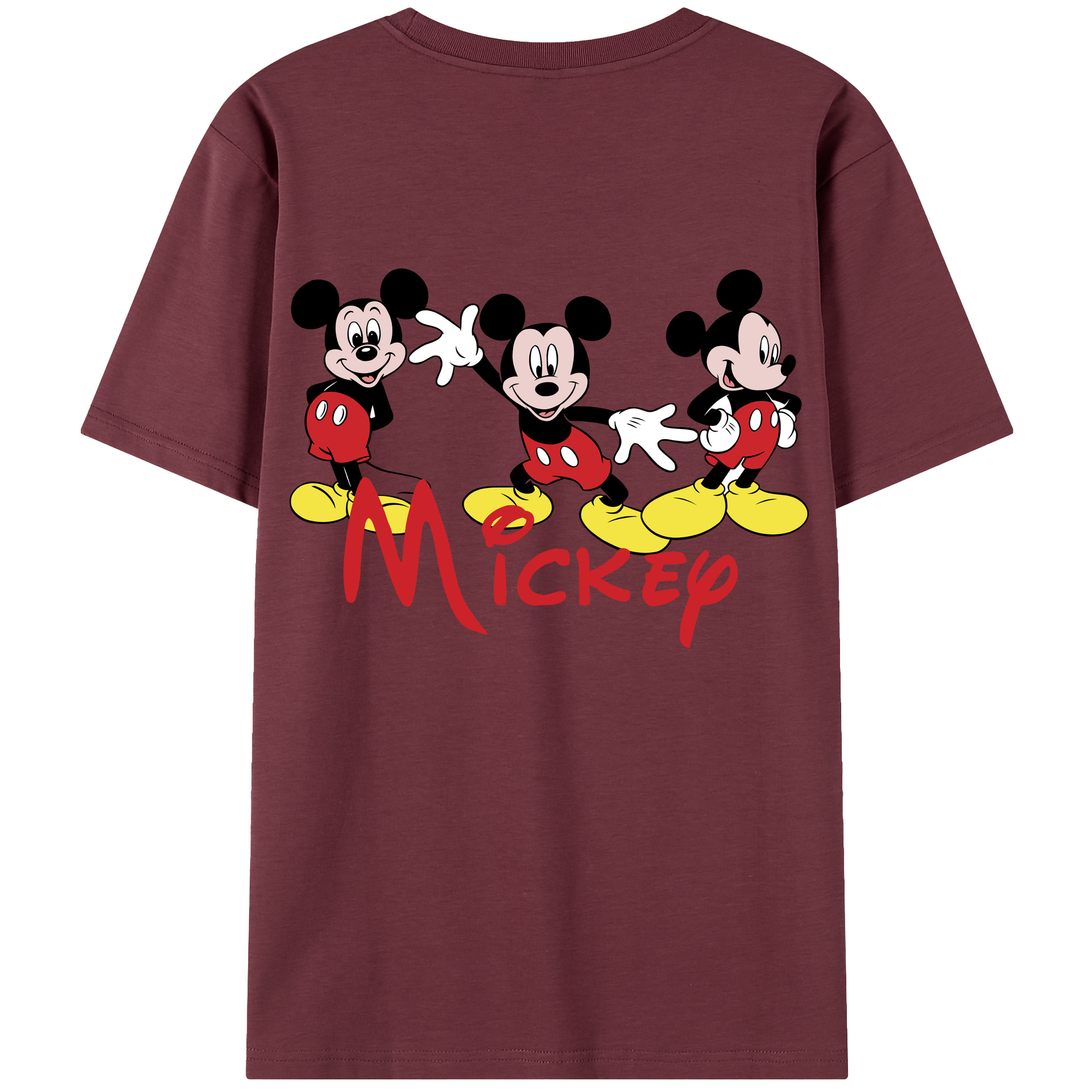 （画像用） ミッキーマウス Mickey Mouse 綿100％半袖Tシャツ（背面プリント）